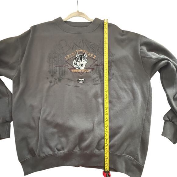 VTG CLEARWATER CREEK Timber Wolf Sweatshirt XL Men’s Adult Nature Y2K Sweater - Picture 6 of 6